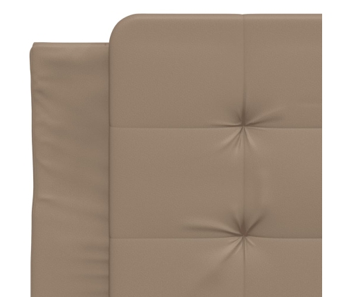 Estructura cama sin colchón cuero sintético capuchino 90x190 cm