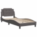 Estructura de cama sin colchón cuero sintético gris 90x200 cm