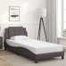 Estructura de cama sin colchón cuero sintético gris 90x200 cm