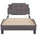 Estructura de cama sin colchón cuero sintético gris 90x200 cm