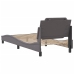 Estructura de cama sin colchón cuero sintético gris 90x200 cm