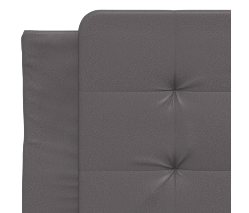 Estructura de cama sin colchón cuero sintético gris 90x200 cm