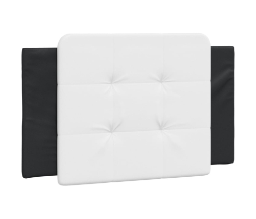 Estructura de cama con cabecero cuero sintético negro y blanco