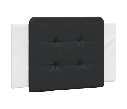 Estructura de cama con cabecero cuero sintético blanco y negro