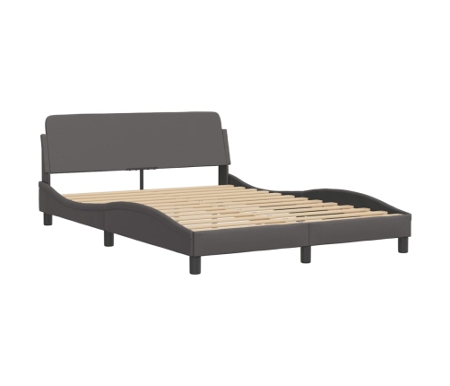 vidaXL Estructura de cama con cabecero cuero sintético gris 120x200cm