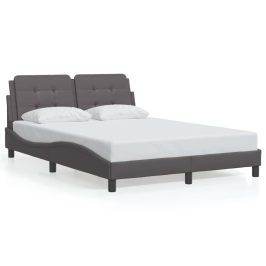 Estructura de cama sin colchón cuero sintético gris 120x200 cm