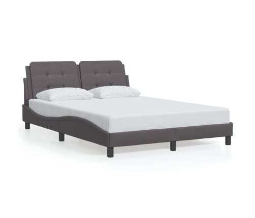 vidaXL Estructura de cama con cabecero cuero sintético gris 120x200cm