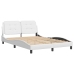 Estructura de cama sin colchón cuero sintético blanco 140x190cm