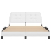 Estructura de cama sin colchón cuero sintético blanco 140x190cm