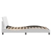 Estructura de cama sin colchón cuero sintético blanco 140x190cm