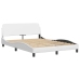 Estructura de cama sin colchón cuero sintético blanco 140x190cm