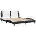 Estructura cama cabecero cuero sintético negro blanco 160x200cm