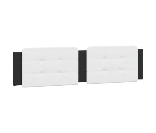 Estructura cama cabecero cuero sintético negro blanco 160x200cm