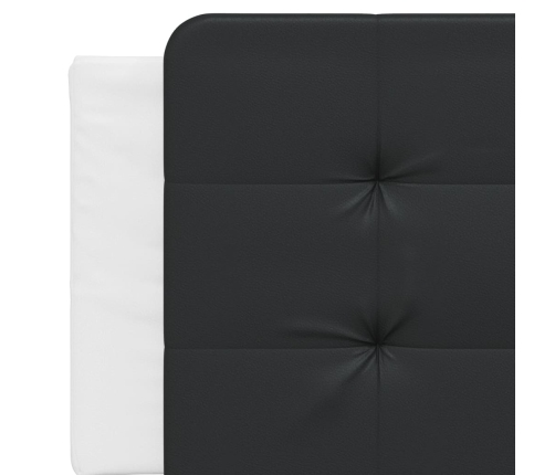 Estructura cama cabecero cuero sintético blanco negro 160x200cm