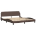 vidaXL Estructura de cama cabecero cuero sintético marrón 180x200 cm