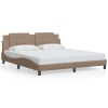 vidaXL Estructura de cama cabecero cuero sintético capuchino 180x200cm