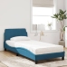 Cama con colchón terciopelo azul 80x200 cm