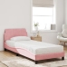 vidaXL Cama con colchón terciopelo rosa 80x200 cm