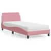 vidaXL Cama con colchón terciopelo rosa 80x200 cm