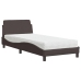 vidaXL Cama con colchón tela marrón oscuro 90x190 cm