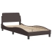 vidaXL Cama con colchón tela marrón oscuro 90x190 cm