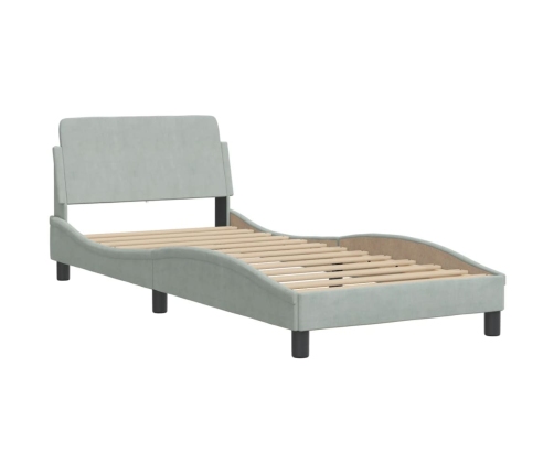 vidaXL Cama con colchón terciopelo gris claro 90x190 cm