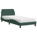 Cama con colchón terciopelo verde oscuro 90x190 cm