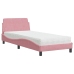 Cama con colchón terciopelo rosa 90x190 cm