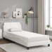 vidaXL Cama con colchón cuero sintético blanco 90x190 cm