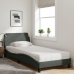 Cama con colchón tela gris oscuro 90x200 cm