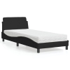 vidaXL Cama con colchón tela negro 90x200 cm