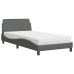 vidaXL Cama con colchón tela gris oscuro 100x200 cm