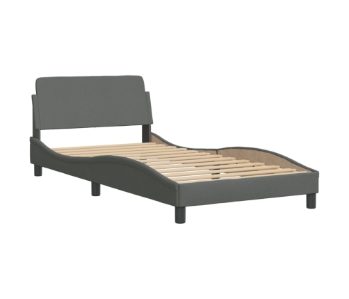 vidaXL Cama con colchón tela gris oscuro 100x200 cm