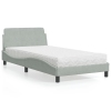 vidaXL Cama con colchón terciopelo gris claro 100x200 cm