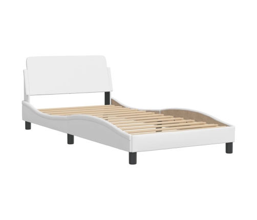 vidaXL Cama con colchón cuero sintético blanco 100x200 cm