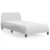 vidaXL Cama con colchón cuero sintético blanco 100x200 cm