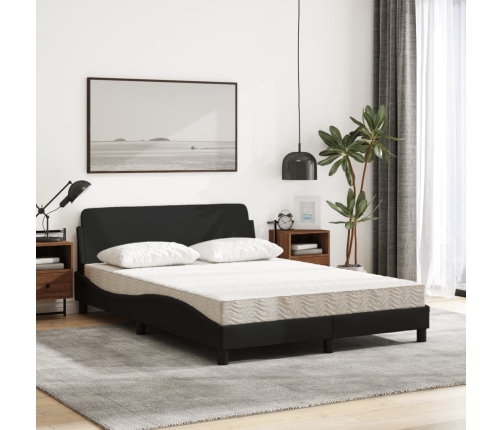 Cama con colchón tela negro 120x200 cm