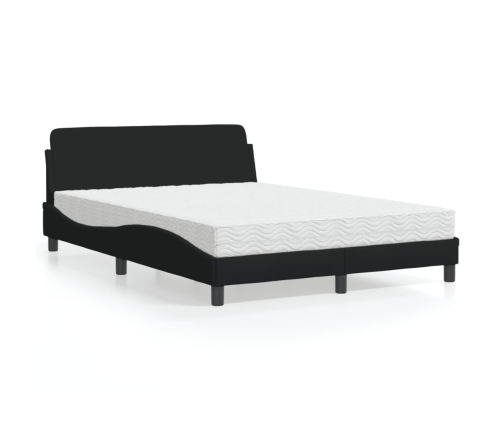 Cama con colchón tela negro 120x200 cm
