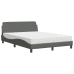 vidaXL Cama con colchón tela gris oscuro 140x190 cm