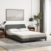 vidaXL Cama con colchón tela gris oscuro 140x190 cm