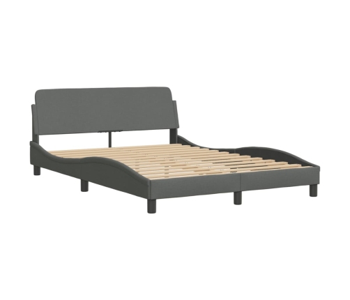 vidaXL Cama con colchón tela gris oscuro 140x190 cm