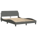 vidaXL Cama con colchón tela gris oscuro 140x190 cm