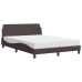 vidaXL Cama con colchón tela marrón oscuro 140x190 cm