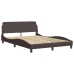 vidaXL Cama con colchón tela marrón oscuro 140x190 cm