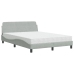 vidaXL Cama con colchón terciopelo gris claro 140x190 cm