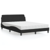 vidaXL Cama con colchón terciopelo negro 140x190 cm