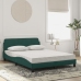 Cama con colchón terciopelo verde oscuro 140x190 cm