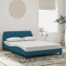 Cama con colchón terciopelo azul 140x190 cm