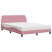 Cama con colchón terciopelo rosa 140x190 cm