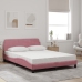 Cama con colchón terciopelo rosa 140x190 cm